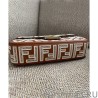 Inspired Fendi Baguette Leather Bag With FF Embroidery 8BR600 Coffee