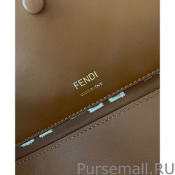 Inspired Fendi Baguette Leather Bag With FF Embroidery 8BR600 Coffee