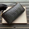 Replica large FF logo Baguette Bag Black