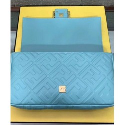 Top Quality large FF logo Baguette Bag Blue