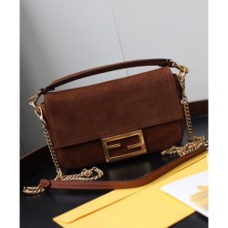 Knockoff Mini Baguette Suede Bag 8BS017 Coffee