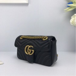 Fashion GG Marmont Mini matelasse Bag 446744 Black