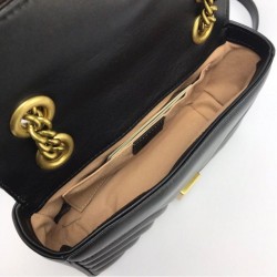 Fashion GG Marmont Mini matelasse Bag 446744 Black