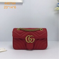 Inspired GG Marmont Mini matelasse Bag 446744 Red