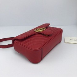 Inspired GG Marmont Mini matelasse Bag 446744 Red