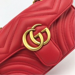 Inspired GG Marmont Mini matelasse Bag 446744 Red