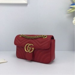 Inspired GG Marmont Mini matelasse Bag 446744 Red