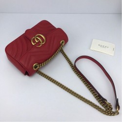 Inspired GG Marmont Mini matelasse Bag 446744 Red