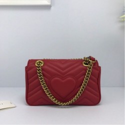 Inspired GG Marmont Mini matelasse Bag 446744 Red