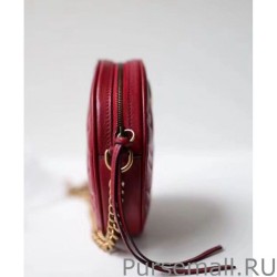 Top Quality GG Marmont Mini Round Shoulder Bag 550154 Red