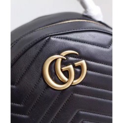 High Quality GG Marmont Quilted Leather Backpack Bag 476671 Black