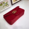 1:1 Mirror GG Marmont Velvet Shoulder Bag 443497 Red