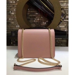 Knockoff Interlocking Chain Leather Cross Body Bag 510304 Pink