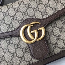 High Ophidia GG Marmont Small Top Handle Bag 498110 Coffee