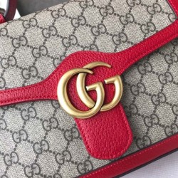 7 Star Ophidia GG Marmont Small Top Handle Bag 498110 Red