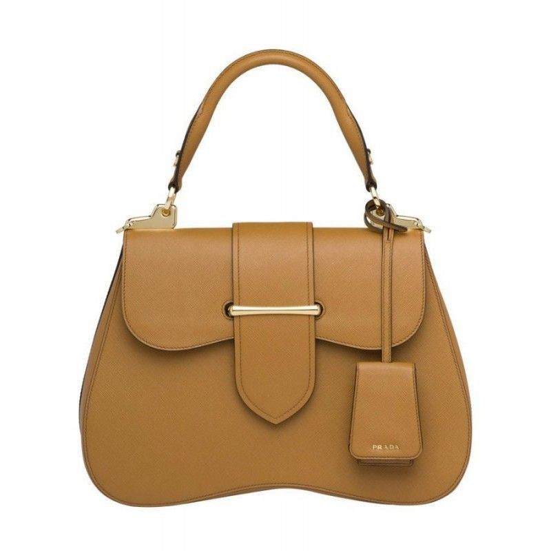 Top Prada Sidonie Large Saffiano Bag 1BN002 Coffee