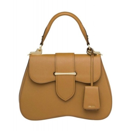 Top Prada Sidonie Large Saffiano Bag 1BN002 Coffee