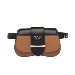 Copy Prada Sidonie leather belt-bag 1BL021 Coffee