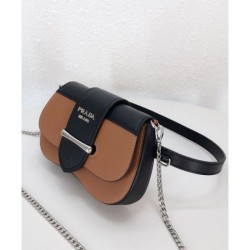 Copy Prada Sidonie leather belt-bag 1BL021 Coffee