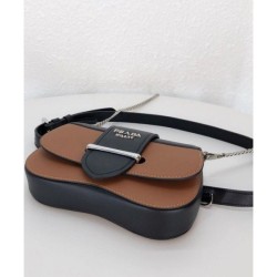 Copy Prada Sidonie leather belt-bag 1BL021 Coffee