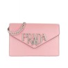 Wholesale Prada Macro Logo Leather Crossbody Bag 1BD097 Pink