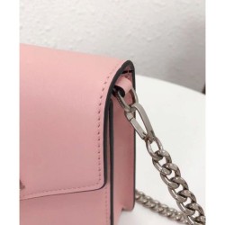 Wholesale Prada Macro Logo Leather Crossbody Bag 1BD097 Pink