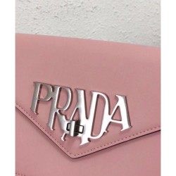 Wholesale Prada Macro Logo Leather Crossbody Bag 1BD097 Pink