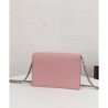 Wholesale Prada Macro Logo Leather Crossbody Bag 1BD097 Pink