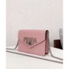 Wholesale Prada Macro Logo Leather Crossbody Bag 1BD097 Pink