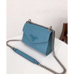 1:1 Mirror Prada Monochrome Saffiano leather bag 1BD127 Blue