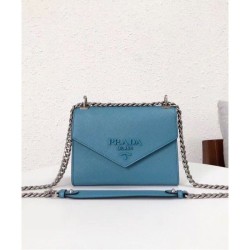 1:1 Mirror Prada Monochrome Saffiano leather bag 1BD127 Blue