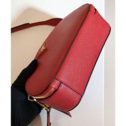 Fashion Prada Odette Saffiano Leather Bag 1BH123 Red