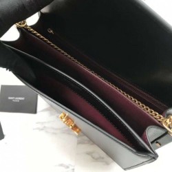 7 Star YSL Saint Laurent Medium Cassandra Monogram Envelope Bag Black