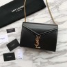 7 Star YSL Saint Laurent Medium Cassandra Monogram Envelope Bag Black