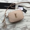 Wholesale YSL Saint Laurent Medium LouLou Chain Bag Matelasse Leather Apricot