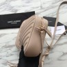 Wholesale YSL Saint Laurent Medium LouLou Chain Bag Matelasse Leather Apricot