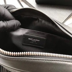 Luxury YSL Saint Laurent Medium LouLou Chain Bag Smooth Leather Black