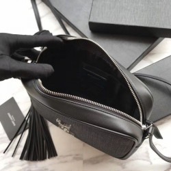 Luxury YSL Saint Laurent Medium LouLou Chain Bag Smooth Leather Black