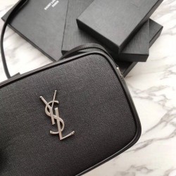 Luxury YSL Saint Laurent Medium LouLou Chain Bag Smooth Leather Black