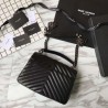 High YSL Saint Laurent Medium Monogram Kate Chain Shoulder Bag Black