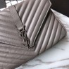 1:1 Mirror YSL Saint Laurent Medium Monogram Kate Chain Shoulder Bag Light Gray