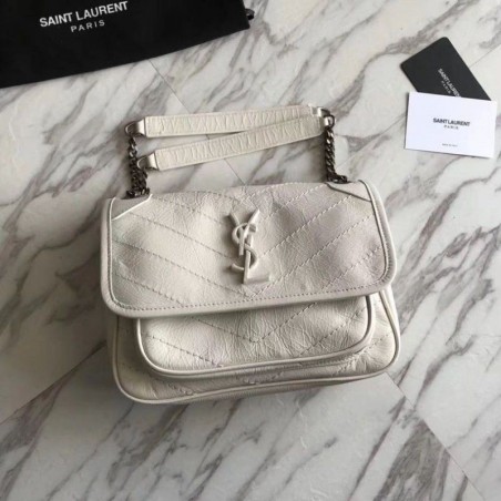 7 Star YSL Saint Laurent Medium Niki Chain Bag White