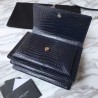 Perfect YSL Saint Laurent Medium Sunset Bag In Crocodile Embossed Shiny Leather Dark Blue