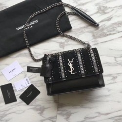 Fashion YSL Saint Laurent Sunset Medium Studs Flap Bag