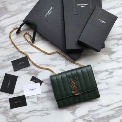 Knockoff YSL Saint Laurent Vicky Large Bag Green