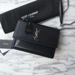 Top YSLSaint Laurent Medium Sunset Bag Black