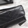 Replicas YSL Saint Laurent Niki Body Bag Crinkled Vintage Leather Black