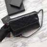 Replicas YSL Saint Laurent Niki Body Bag Crinkled Vintage Leather Black