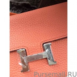 1:1 Mirror Hermes Constance Long Wallet In Crevette Leather