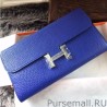 Top Quality Hermes Constance Long Wallet In Electric Blue Leather